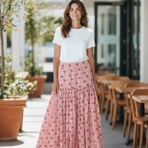Floral Pink Maxi Skirt